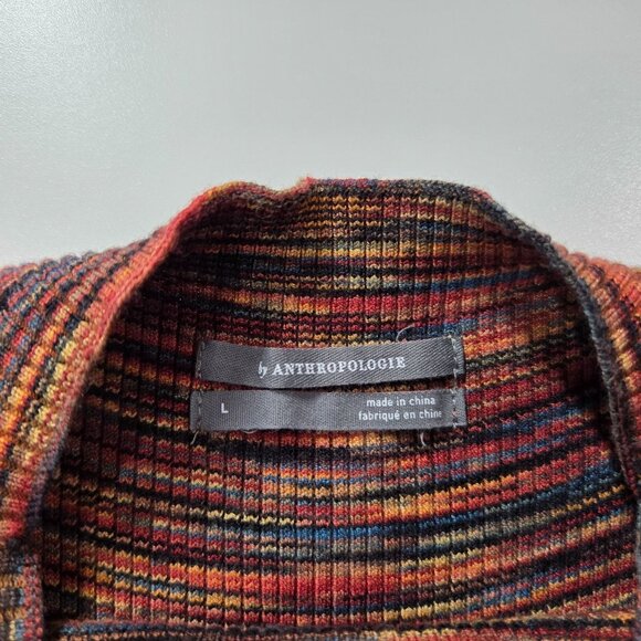 Anthropologie Top Large Autumn Melange Tami Space Dyed Stripe Stretch Tunic Boho - Picture 4 of 10